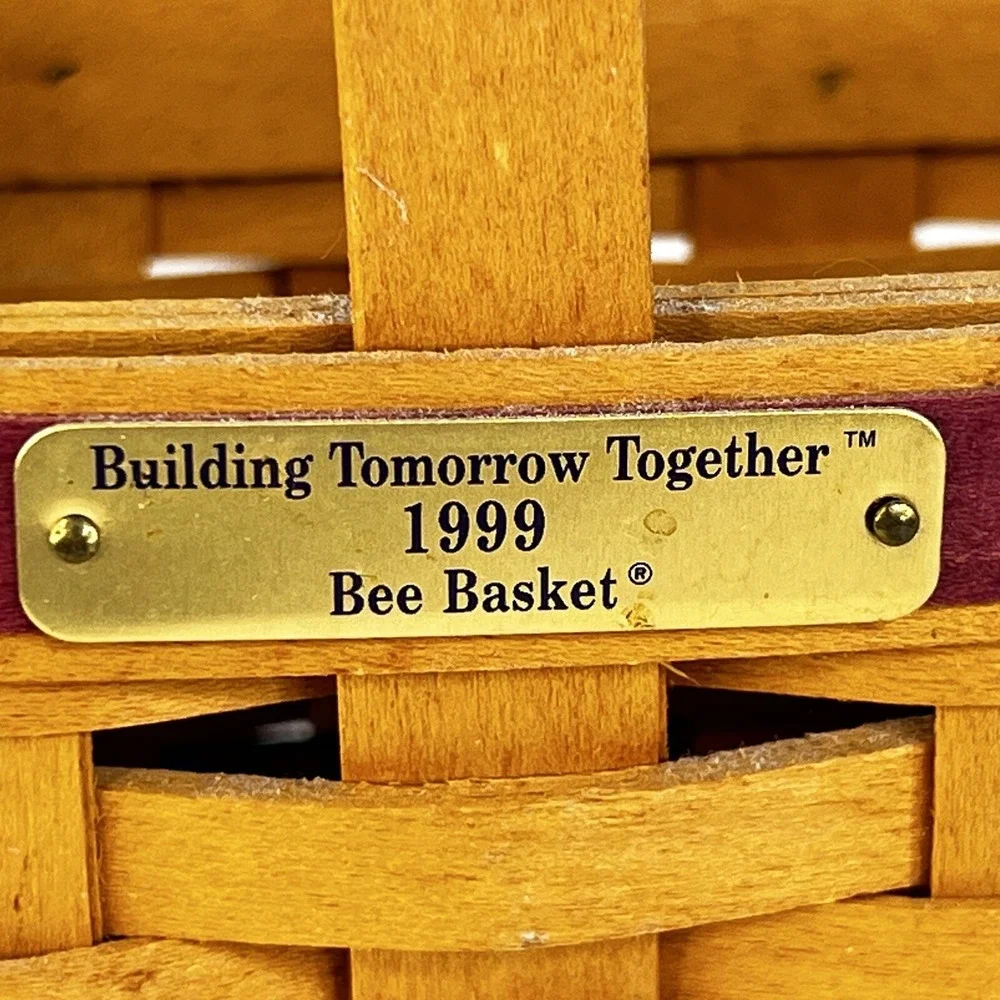 1999 Longaberger Bee Basket Building Tomorrow Together Fabric Liner Protector